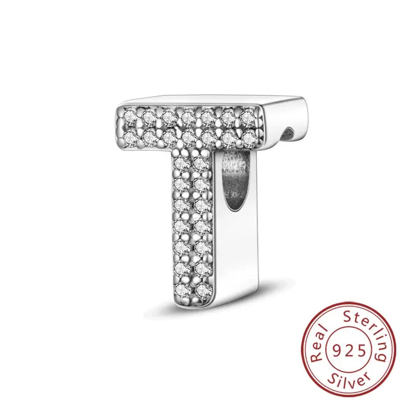A-Z Alphabet Charms for Bracelet – 925 Sterling Silver 26 Letter Beads, DIY Fine Jewellery Gift for Women & Girls - Rehmiar