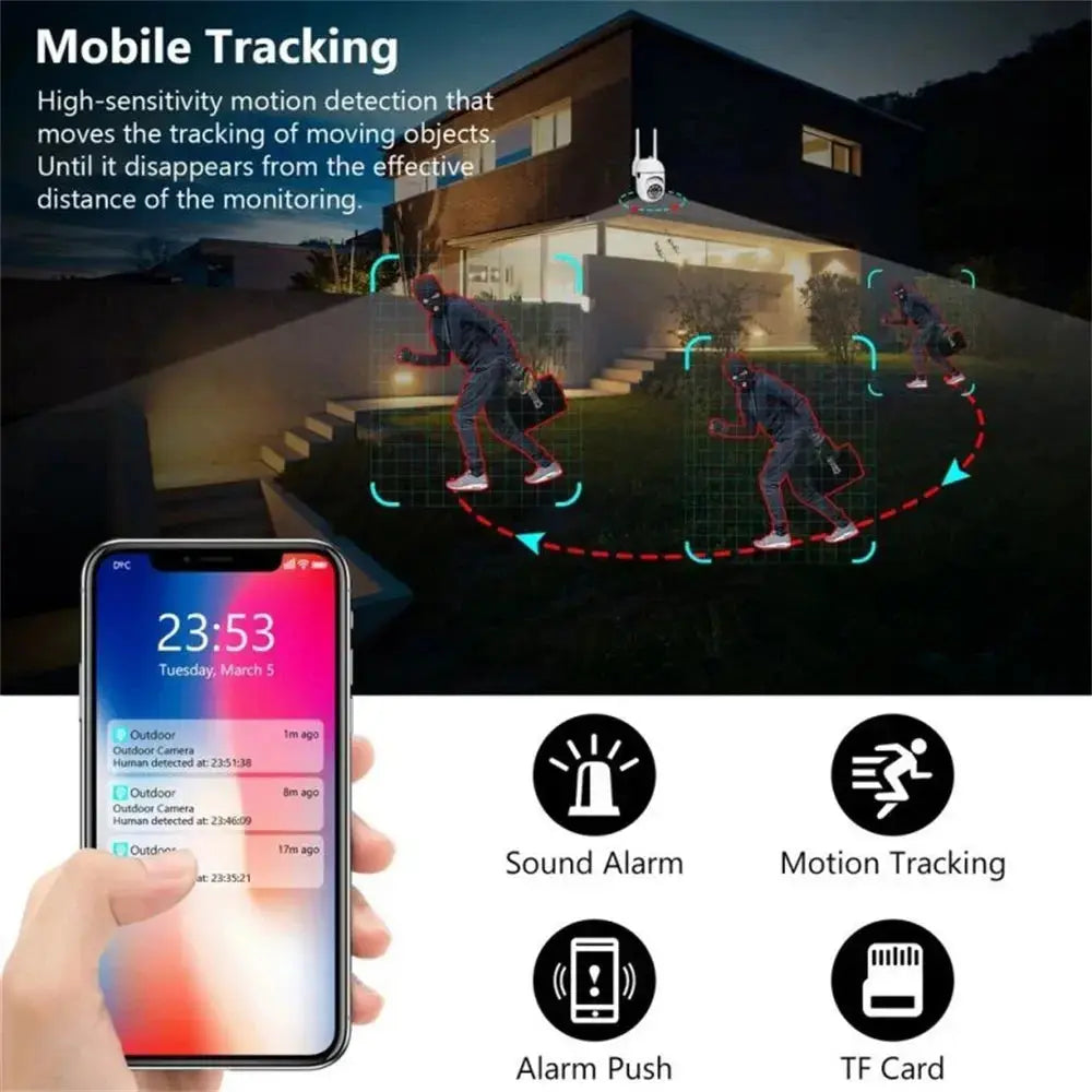 8MP Wireless Outdoor Security Camera – 4X Zoom, AI Human Tracking, Two-Way Audio & Colour Night Vision Rehmiar