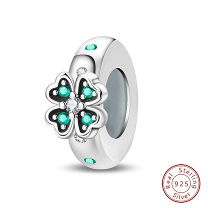 925 Sterling Silver Rainbow Zircon Beautifully Shaped Silicone Stopper Charms Beads - Rehmiar