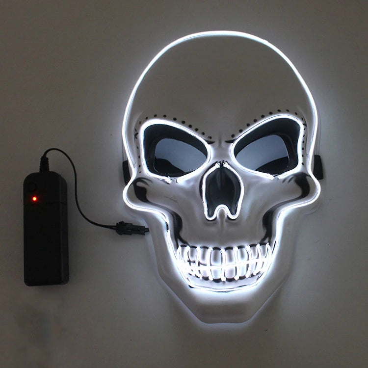 Halloween Horror Skull Mask LED Cold Light Mask - Rehmiar