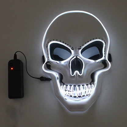 Halloween Horror Skull Mask LED Cold Light Mask - Rehmiar
