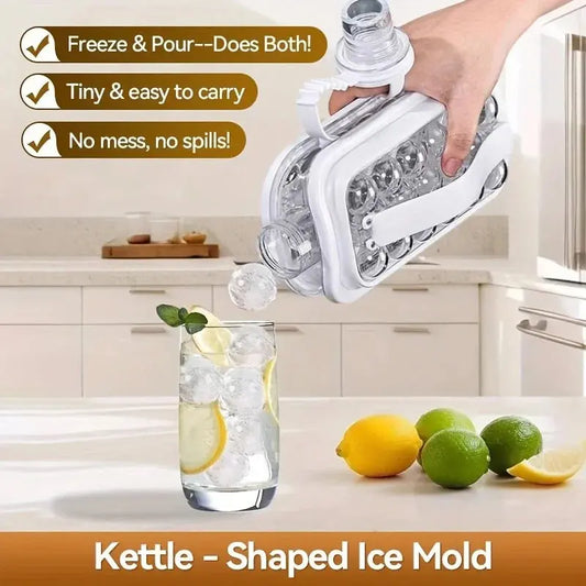 2-in-1 Foldable Ice Making Water Bottle – Transparent Silicone Ice Cube Mold Pitcher & Ice Tray - Rehmiar