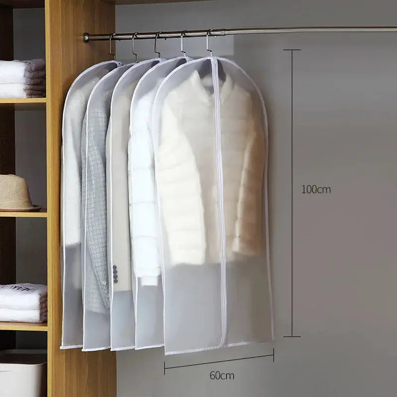 Transparent Garment Dust Cover with Zipper, Fully Enclosed Clothes Storage Bag for Suits & Wedding Dresses - Rehmiar