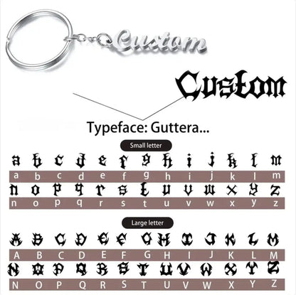 Custom Name Tag Keychain Personalized Letters Stainless Steel Key Chain Ring for Women Men Father's Day Mother's Day