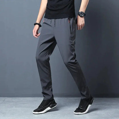 Men's Casual Pants – Straight Slim Fit Elastic Waist Jogger Classic Blue, Black Gray, Plus Size Available