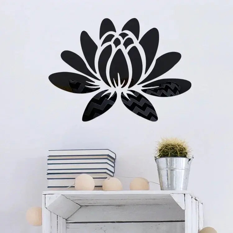 Lotus 3D Mirror Wall Sticker Acrylic Reflective Wall Decor Home Decoration - Rehmiar