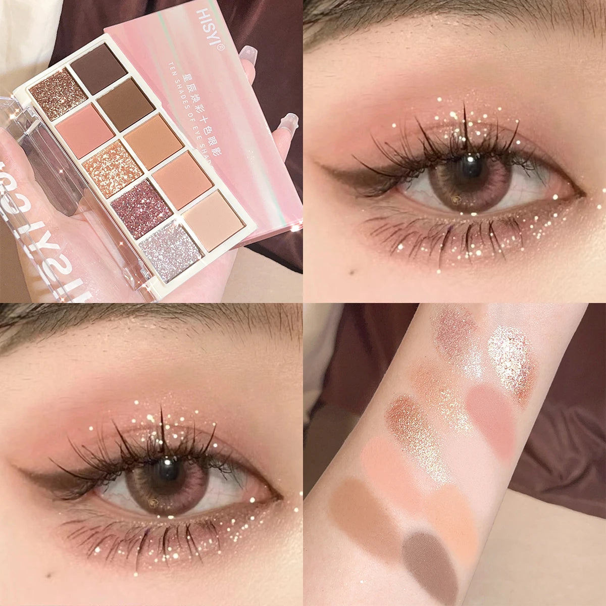 Star Rejuvenation Ten-Colour Eye Shadow Pearl Matte Pink Pure Desire Powder Brown Palette