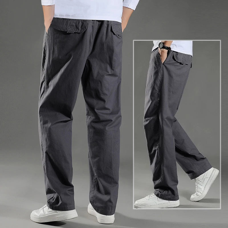 Men's Cargo Summer Spring Cotton Work Wear Pants New - Rehmiar