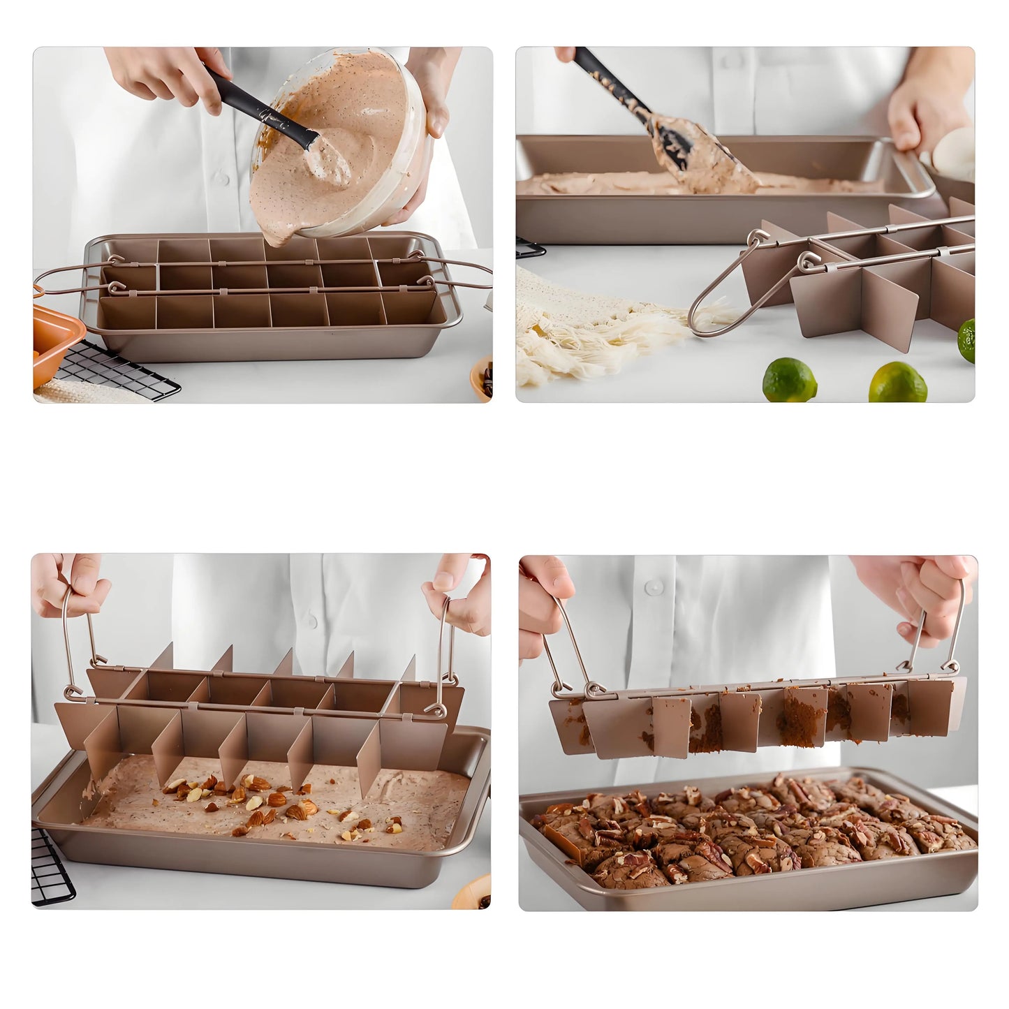 Commercial Carbon Steel Brownie Pan - 18-Slice Baker-Approved Tray ✔Detachable Dividers & NSF-Certified (13x9in Oven Essential)