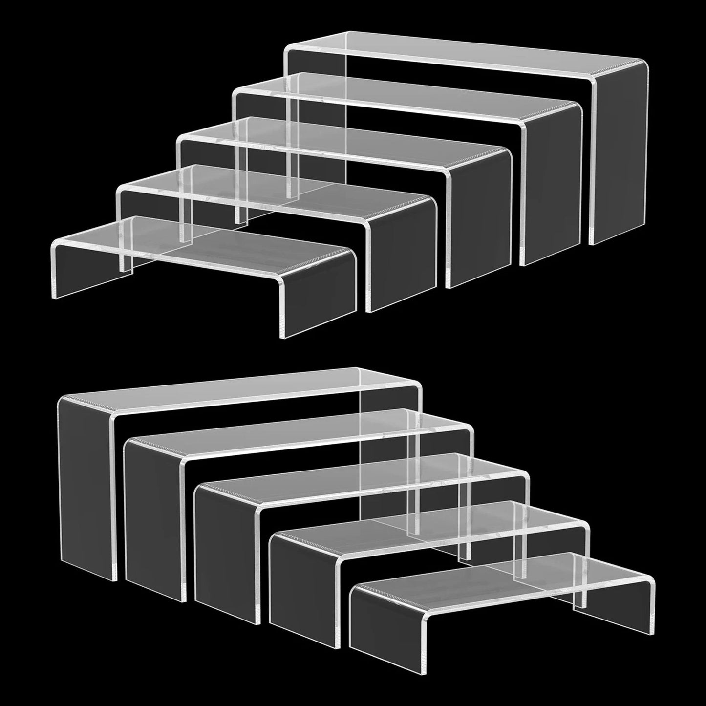 Lightweight U Shape Acrylic Transparent Display Stand Holder Cosmetics Rack, Dessert Model Shelf - Rehmiar