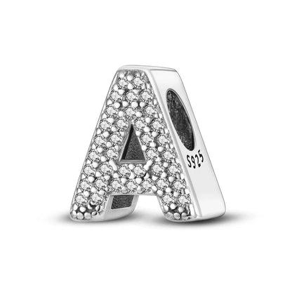 Charms 925 Silver Plated 26 Alphabet Letters Charms Beads - Rehmiar