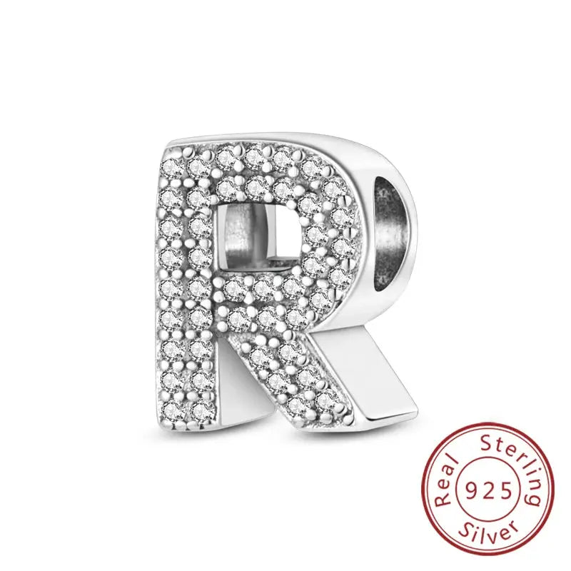 A-Z Alphabet Charms for Bracelet – 925 Sterling Silver 26 Letter Beads, DIY Fine Jewellery Gift for Women & Girls - Rehmiar