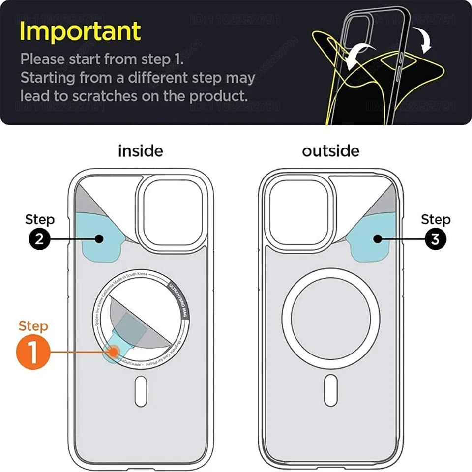 for Magsafe Magnetic Wireless Charge Phone Case for iPhone 15 14 13 12 11 16 Pro Max Mini Xs XR 8 Plus Hard Acrylic Clear Cover