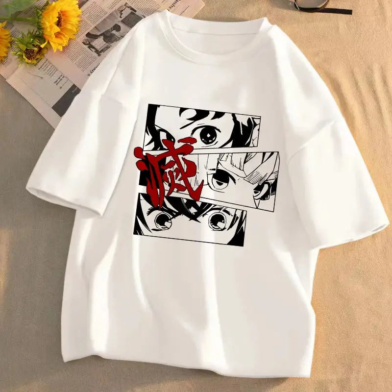 Demon Slayer Unisex Anime Graphic T-Shirt – Summer Short Sleeve Streetwear Tee - Rehmiar