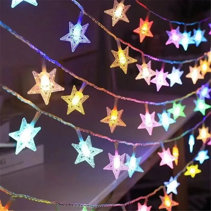 LED Outdoor Star String Lights – Fairy Garland for Party, Wedding, Garden & Home Decor - Rehmiar