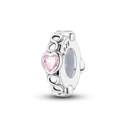 925 Sterling Silver Rainbow Zircon Beautifully Shaped Silicone Stopper Charms Beads - Rehmiar