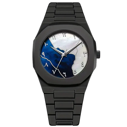 LUCKYFOX Men’s Graffiti Art Quartz Watch – Trendy Luxury Street Style Timepiece - Rehmiar