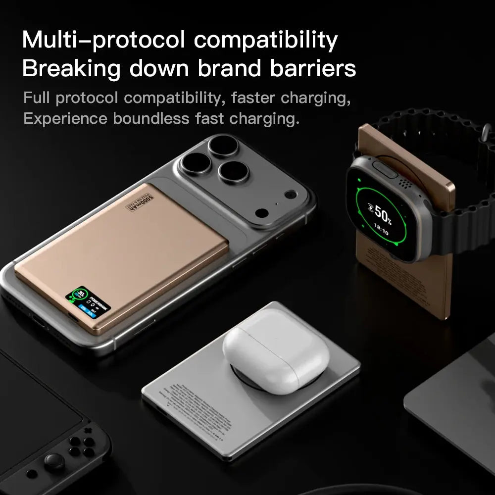 New Smart Display Wireless Charger – MagSafe Battery Backup for iPhone 17 & Apple Watch Series 10/9 - Rehmiar