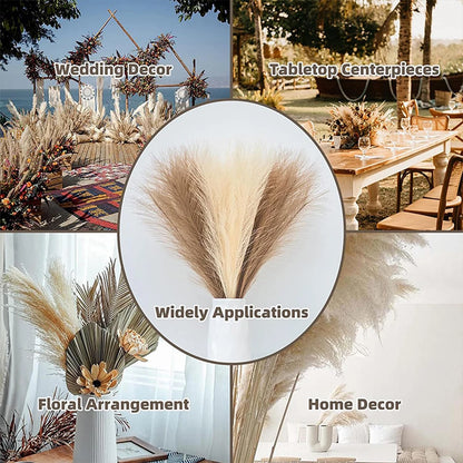 Fluffy Pampas Grass Boho Decor Artificial Flower - Rehmiar