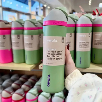 Insulated Stainless Steel Sports Water Bottle with Straw - Rehmiar