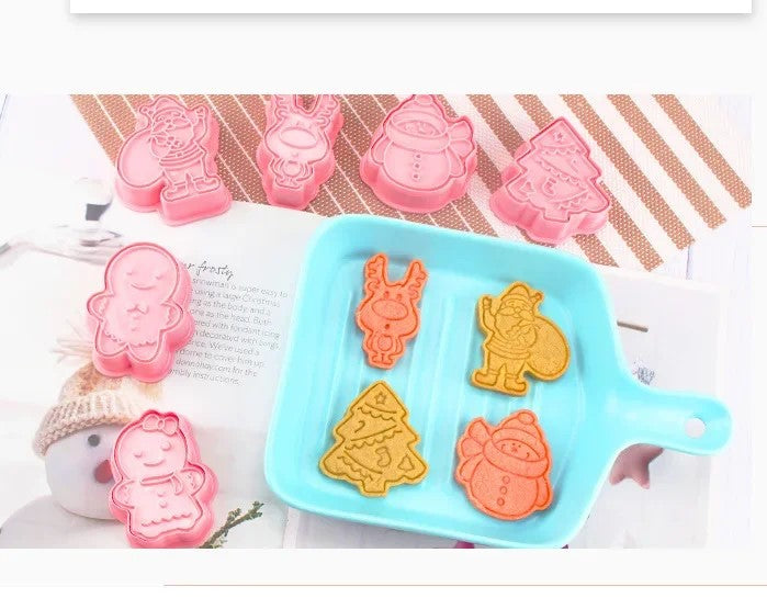 Christmas Cookie Mold 3D Biscuit Santa Snowman Elk Cookie Mould New Year Party Decor Baking Gadgets