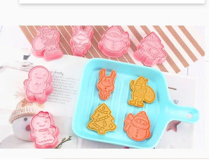 Christmas Cookie Mold 3D Biscuit Santa Snowman Elk Cookie Mould New Year Party Decor Baking Gadgets