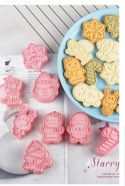 Christmas Cookie Mold 3D Biscuit Santa Snowman Elk Cookie Mould New Year Party Decor Baking Gadgets
