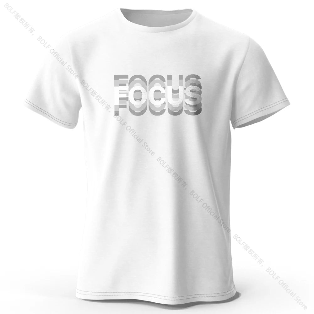 Focus Letter Minimalist Style 100% Lightweight Cotton T-Shirt, - Rehmiar
