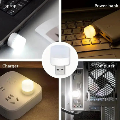 Mini USB LED Night Light – Warm White Eye-Care Reading & Night Lamp - Rehmiar