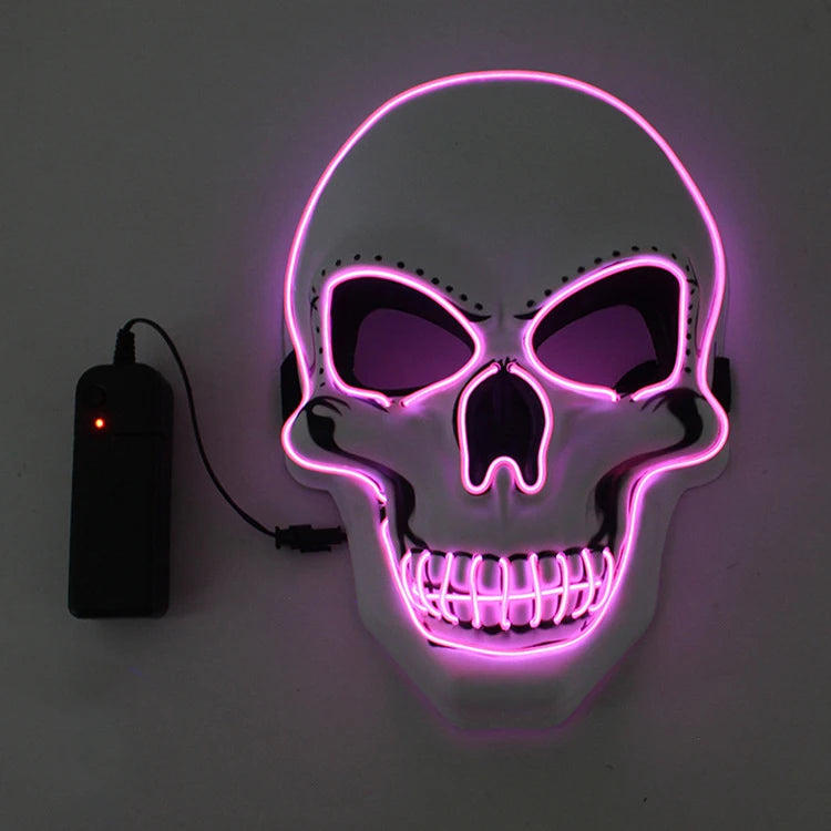 Halloween Horror Skull Mask LED Cold Light Mask - Rehmiar