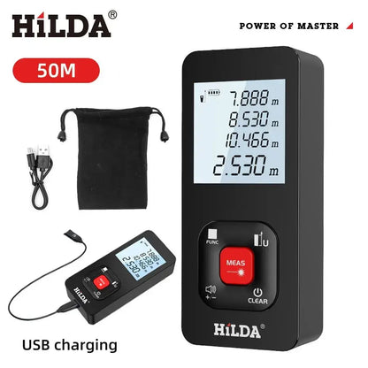 HILDA Laser Distance Meter 50M/100M/120M – Professional Laser Rangefinder Measuring Tool - Rehmiar