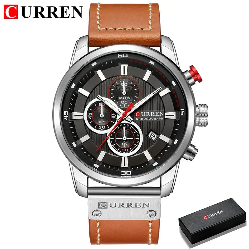 CURREN Men’s Chronograph Watch – Luxury Sport Quartz Wristwatch with Date Display - Rehmiar