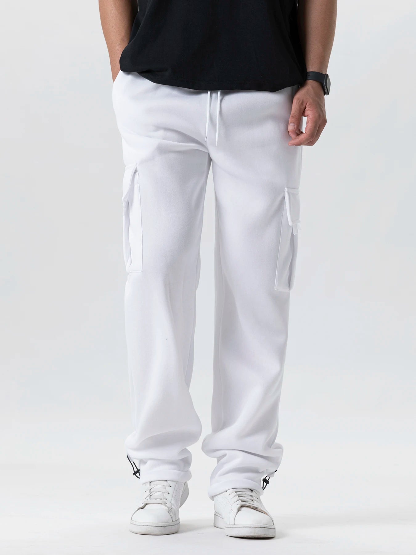 Men's Oversized Straight Fit Multi-Pocket Joggers - Rehmiar