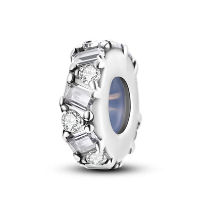 925 Sterling Silver Rainbow Zircon Beautifully Shaped Silicone Stopper Charms Beads - Rehmiar