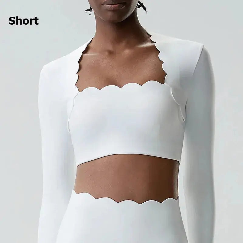 Women’s Long Sleeve Yoga Crop Top – Slim Fit Stretch Workout Shirt with Built-In Pads Rehmiar