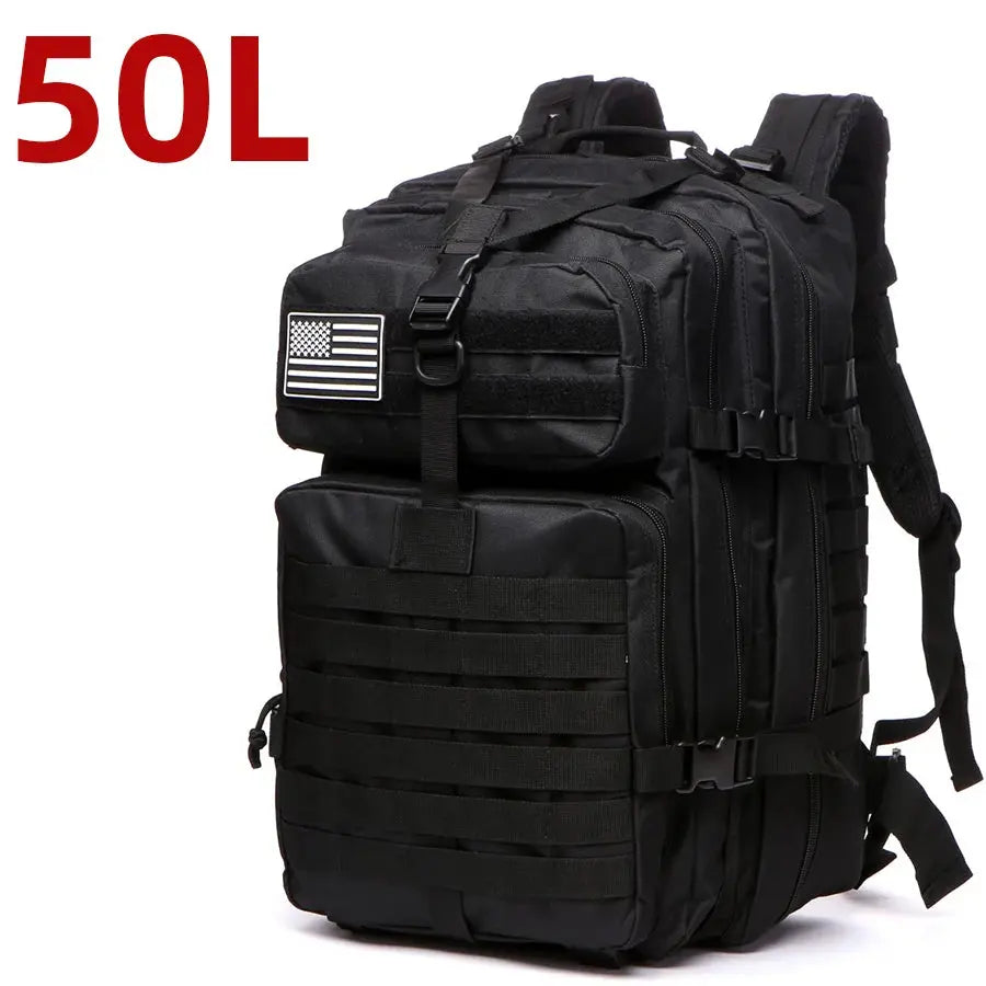 25L / 50L Tactical Backpack – Waterproof Nylon Hiking Trekking Fishing Hunting & Camping Rucksack - Rehmiar
