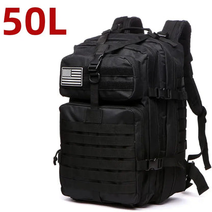 25L / 50L Tactical Backpack – Waterproof Nylon Hiking Trekking Fishing Hunting & Camping Rucksack - Rehmiar