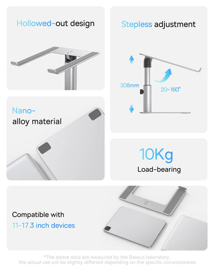 Baseus Laptop Stand for MacBook Air Pro Foldable Aluminium Vertical Notebook Stand Scalable Adjustable Support Tablet Kickstand - Rehmiar