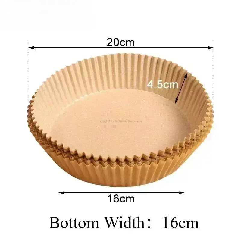Air Fryer Disposable Paper Liners Square Round Non-Stick Baking BBQ Oil Absorbing Paper - Rehmiar