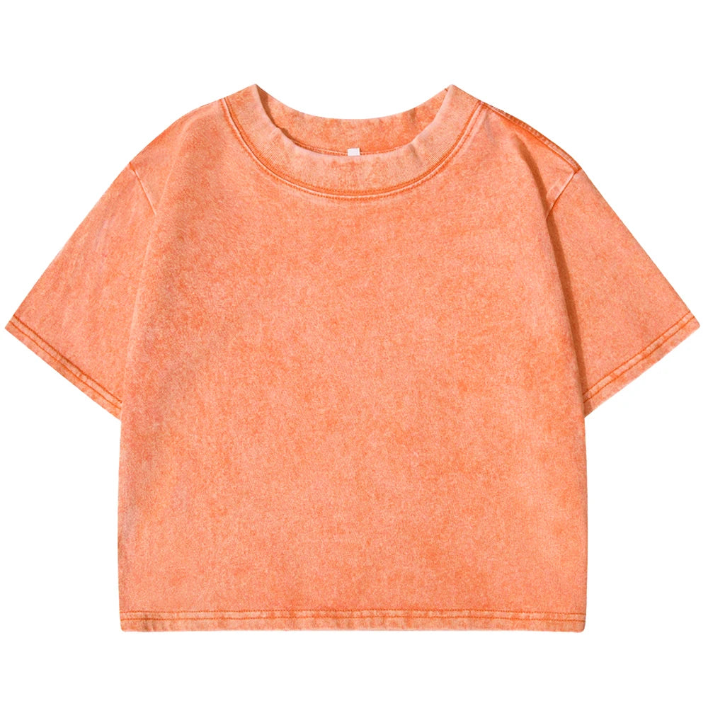 Soft Cotton Solid Colour Slim Washed Fashion T-Shirt - Rehmiar