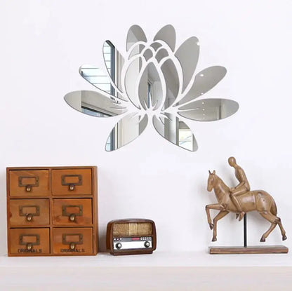 Lotus 3D Mirror Wall Sticker Acrylic Reflective Wall Decor Home Decoration - Rehmiar