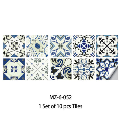 10pcs Blue & Gray Matte Surface Wall Sticker Film - Rehmiar