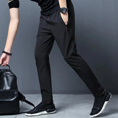 Men's Casual Pants – Straight Slim Fit Elastic Waist Jogger Classic Blue, Black Gray, Plus Size Available