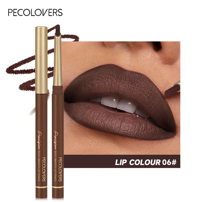 Matte 6-colors Lip Liner Pencil Bevel Design Nib Lip Contour Lipstick Nude Brown Lipstick Pencil - Rehmiar