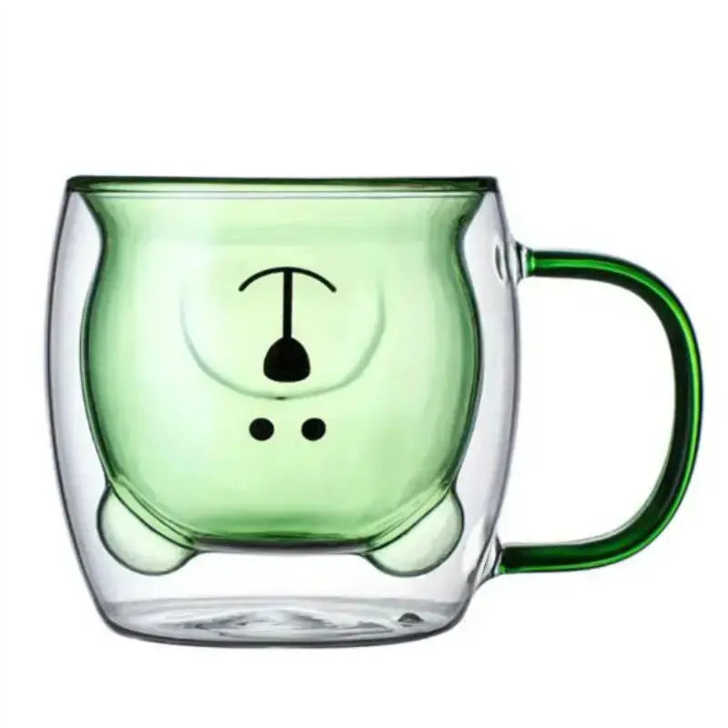 Cute Bear 250ml Double-Wall Glass Cup – Insulated Mug for Hot & Cold Drinks, Ideal Gift for Valentine's Day or Anniversary Rehmiar