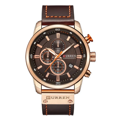 CURREN Men’s Chronograph Watch – Luxury Sport Quartz Wristwatch with Date Display - Rehmiar