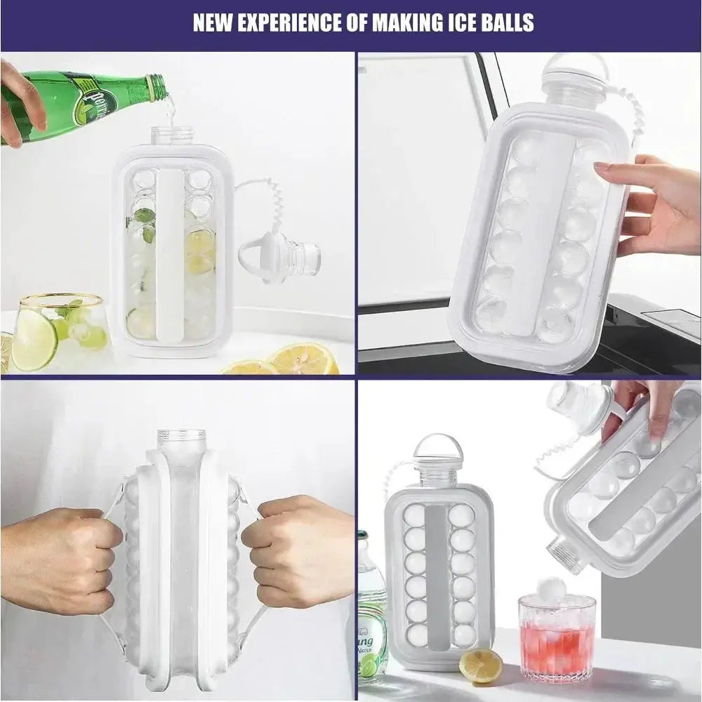 2-in-1 Portable Ice Maker Water Bottle – Folding Ice Cube Mold & Drink Bottle - Rehmiar