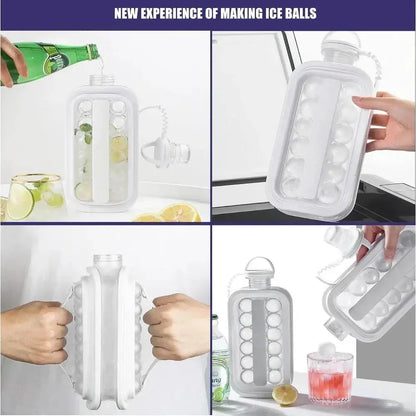 2-in-1 Portable Ice Maker Water Bottle – Folding Ice Cube Mold & Drink Bottle - Rehmiar