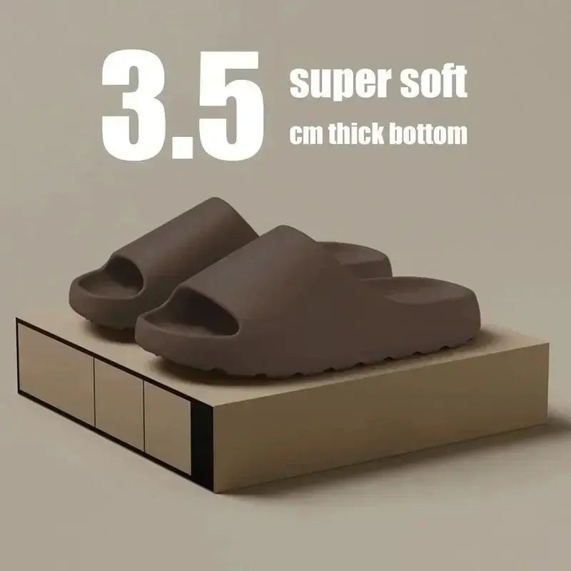 EVA Thick Sole Slides – Soft Summer Beach Slippers for Women & Men - Rehmiar