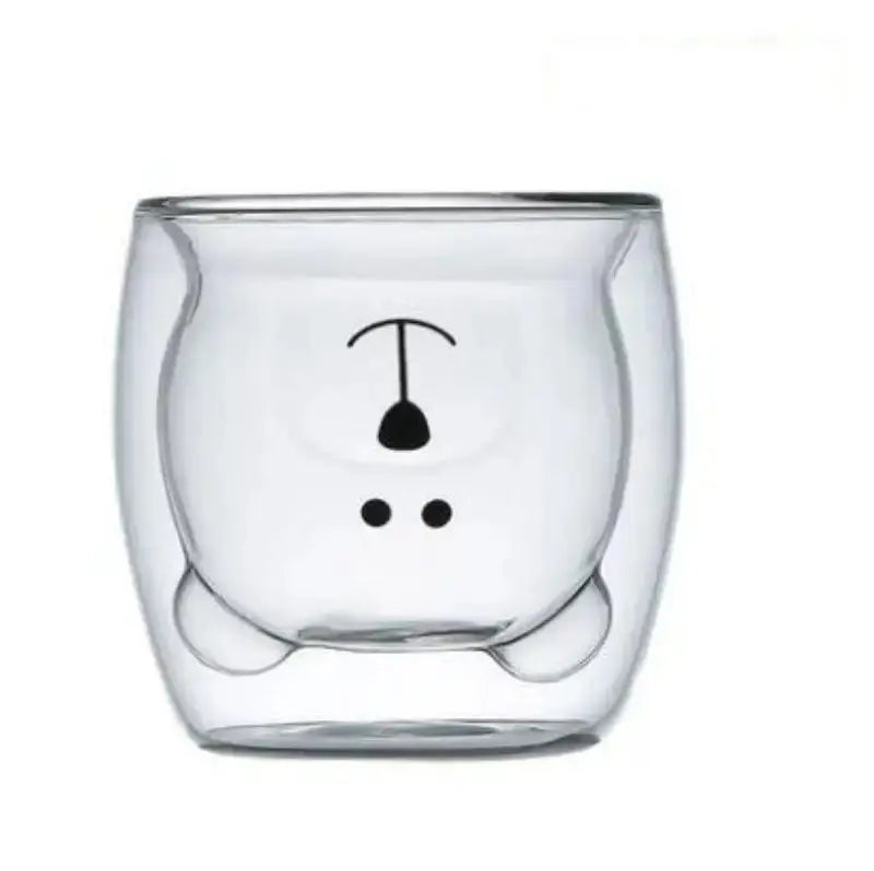 Cute Bear 250ml Double-Wall Glass Cup – Insulated Mug for Hot & Cold Drinks, Ideal Gift for Valentine's Day or Anniversary Rehmiar
